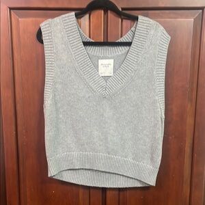 Abercrombie & Fitch Gray V-Neck Sweater